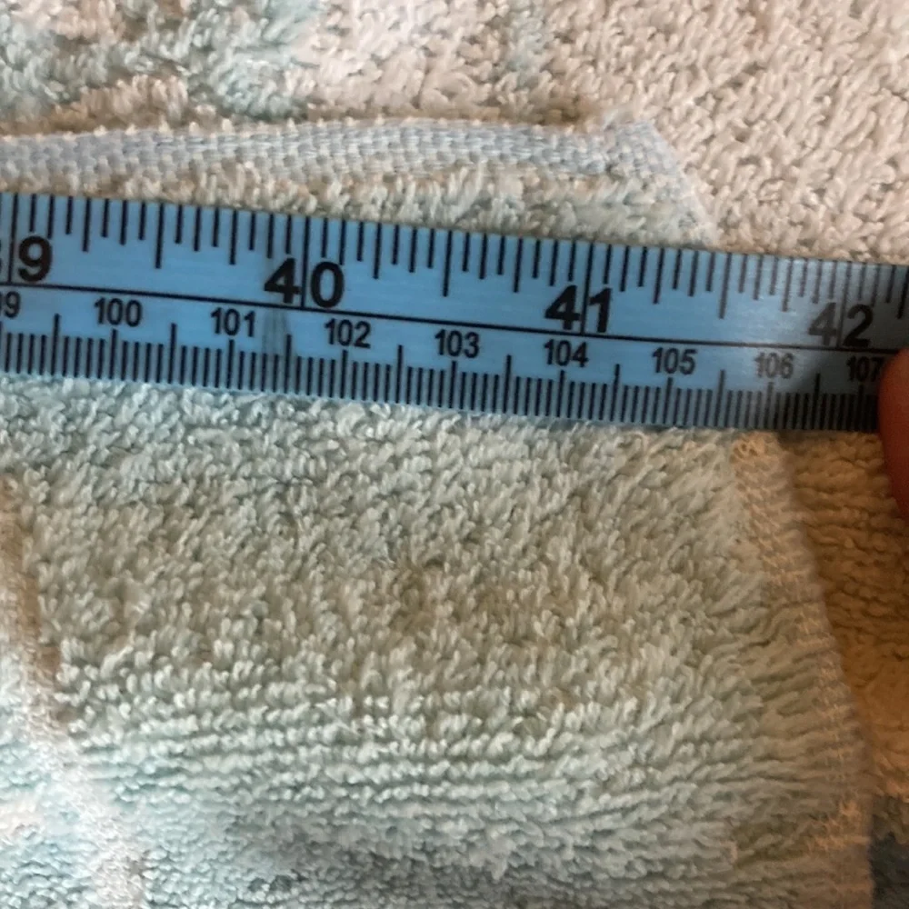 Vintage Cannon pastel blue floral textured two tone bath towel